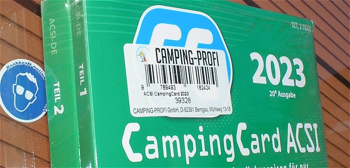 hq1 Camping-Führer Teil 1 + 2 Camping-Profi Camping Card ACSI-DE 2023  EAN 9789493182424