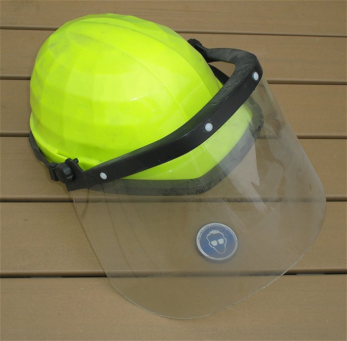hq Elektriker Schutzhelm 6 Punkt gelb mit Visier klappbar 089920077  EAN 4047376064300