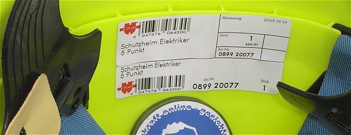 hq3 Elektriker Schutzhelm 6 Punkt gelb mit Visier klappbar 089920077  EAN 4047376064300
