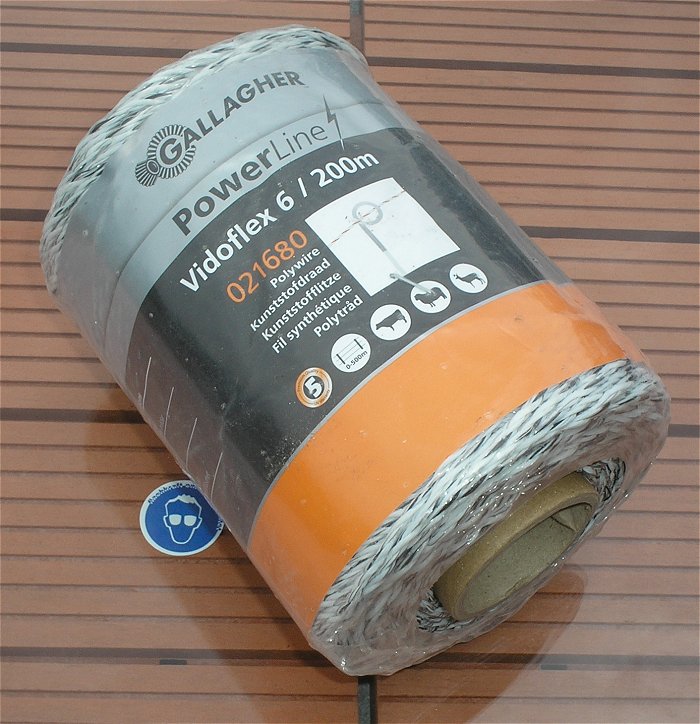 hq Kunststofflitze Polywire Gallagher Powerline Vidoflex 6 200m Meter  EAN 8713235021680