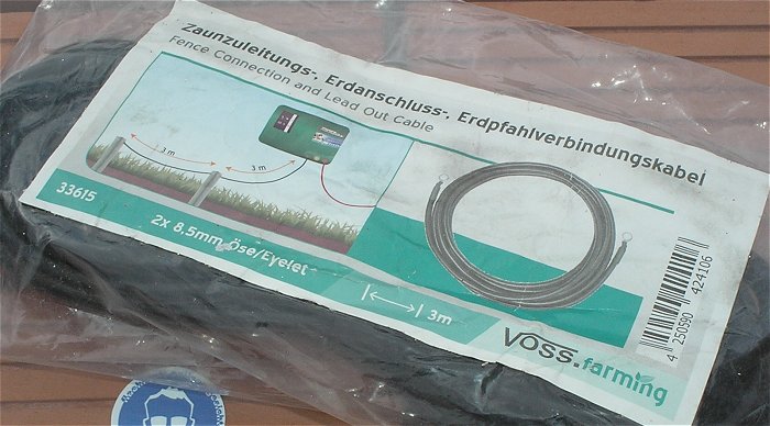 hq1 Zaunzuleitung Erdpfahlverbindungskabel 3m Voss.Farming 33615  EAN 4250590424106