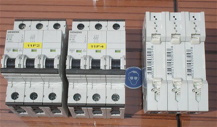 hq1 Leitungsschutzschalter LSS Automat Sicherung B16 A Ampere 3polig Siemens