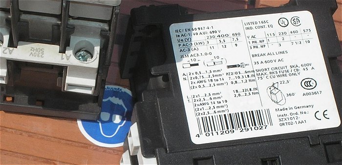 hq2 Schütz 230V Volt AC 3S Siemens 3RT1024-1AP00 EAN 4011209291027