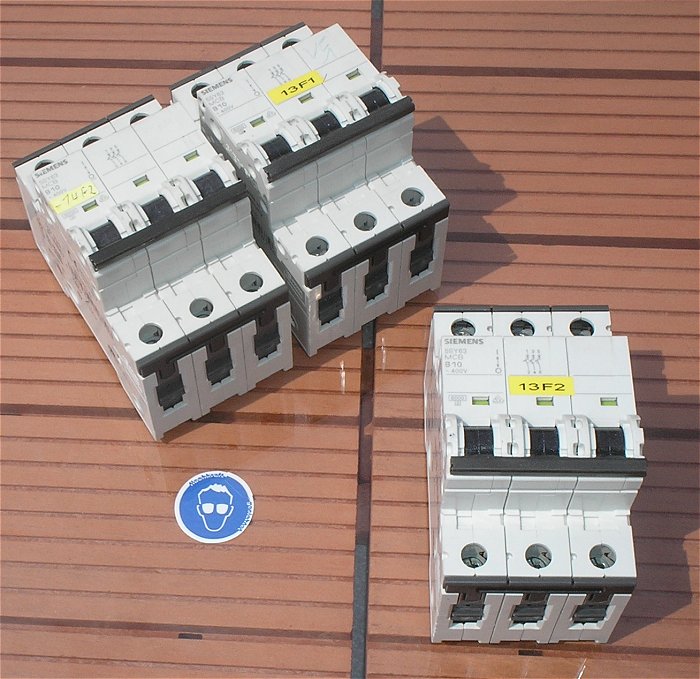hq Leitungsschutzschalter LSS Automat Sicherung B10 A Ampere 3polig Siemens