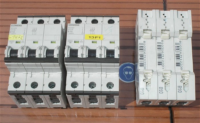 hq1 Leitungsschutzschalter LSS Automat Sicherung B10 A Ampere 3polig Siemens