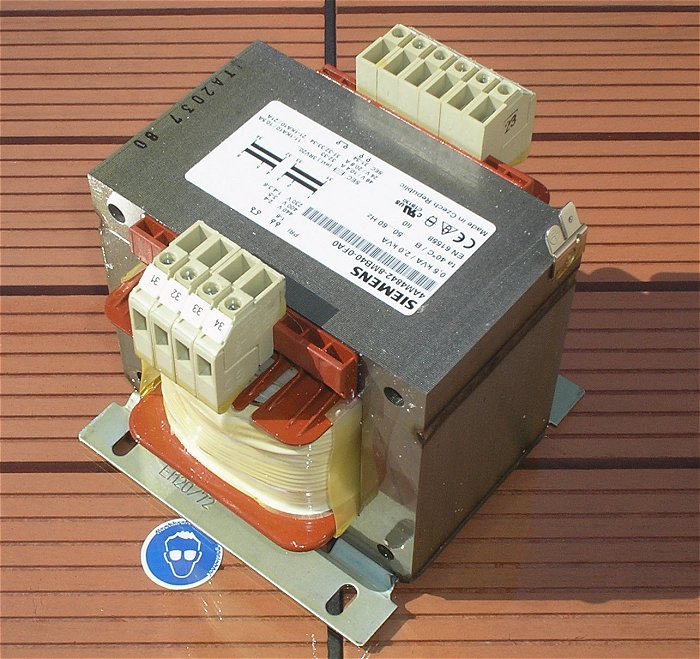 hq1 Trafo 230⁄400⁄440V AC auf 48V⁄24V 500VA Siemens 4AM3842-8MB40-0FA0 EAN 4019169940719