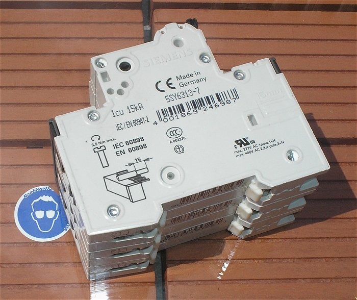 hq2 Leitungsschutzschalter LS Automat Sicherung C13 3polig Siemens 5SY63