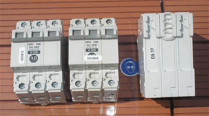 hq1 Automat Sicherung 32A Ampere 3polig AB Allen Bradley H320 1492-CB3
