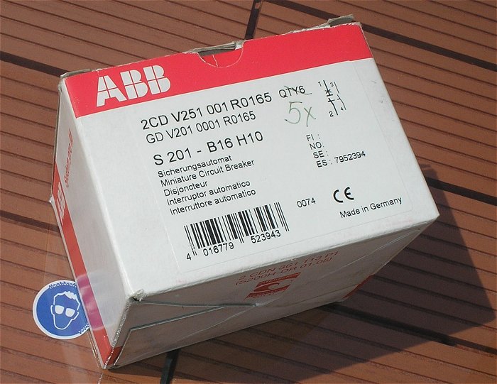 hq4 Leitungsschutzschalter LS Automat B16 1polig ABB S201 B16 H10 EAN 4016779523943
