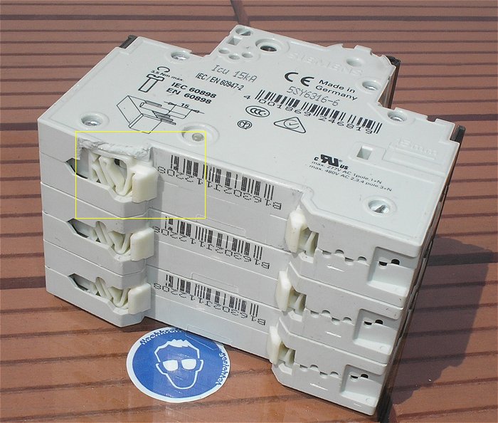 hq1 Leitungsschutzschalter LSS Automat Sicherung B16 A Ampere 3polig Gehäusemangel