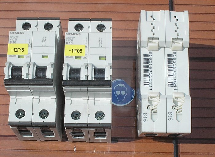 hq1 Leitungsschutzschalter LS Automat Sicherung B16 2polig Siemens 5SY72