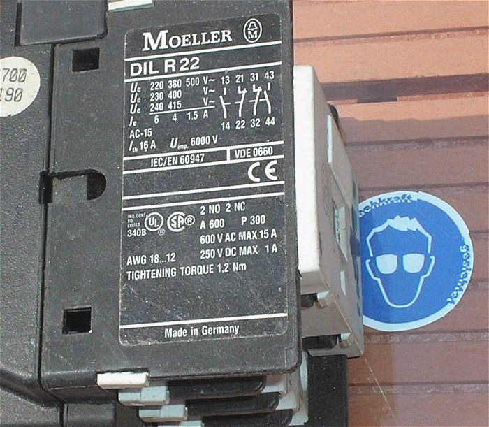 hq1 Schütz 230V Volt AC 2S2Ö Schließer Öffner Moeller DILR DIL R22
