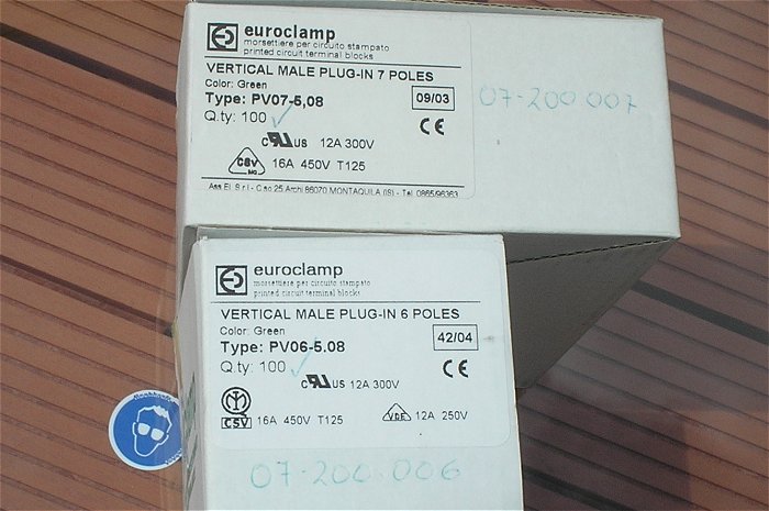 hq6 Print Steckverbinder Set Buchse Steckerleiste 11 7 6pol Euroclamp PV06 PV07-5,08