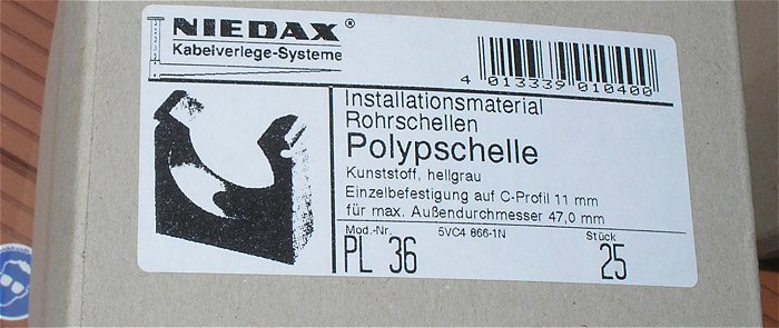 hq6 25x Rohrschelle Panzerrohrschelle PG 36 PG36 f 47mm Rohr Niedax Polyp PL 36 PL36