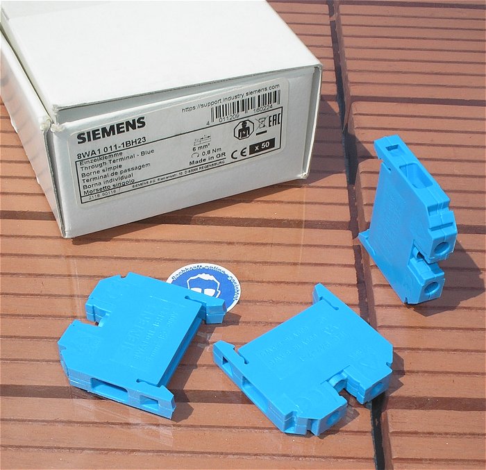 hq 50x Klemme Reihenklemme 6mm² N blau Siemens 8WA1 011 8WA1011-1BH23 EAN 4011209160224