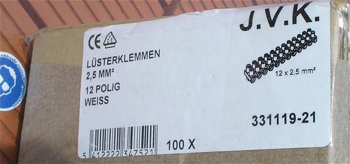 hq3 2x Klemmleiste Schraubleiste Lüsterklemme Lüsterklemmen 12polig EAN 5412222347521