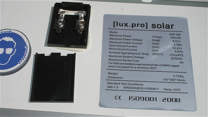 hq3 Solarpanel Solarmodul Solarzelle 5W 5 W Watt für 6V Volt DC 9,01V 0,56A max