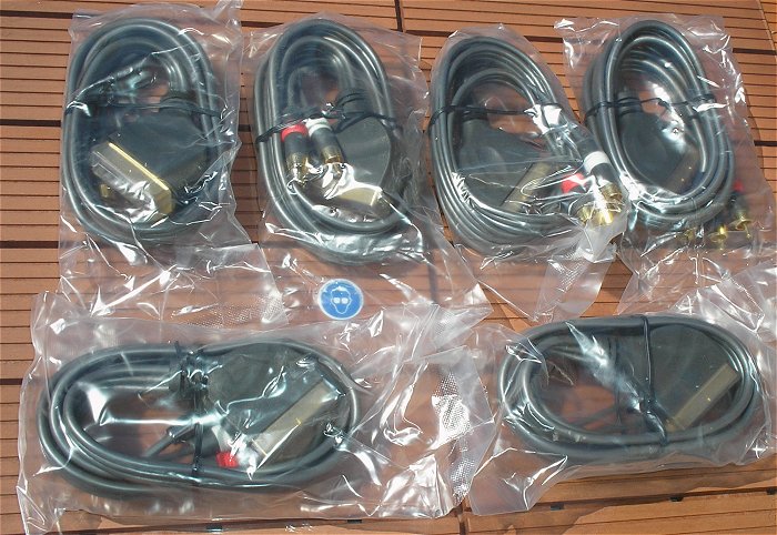 hq4 ca 1,2m Meter Scartkabel HQ S-Video + 2x Cinch RCA Audio IN L R auf Scart Stecker