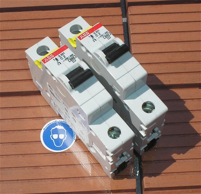 hq 2x Leitungsschutzschalter LS Automat Sicherung C2 A Ampere ABB S201  EAN 4016779523325