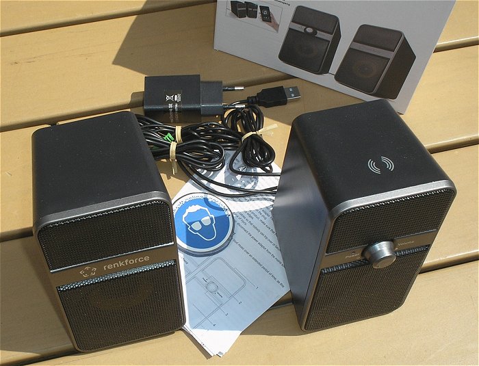 hq1 3 Stück PC Lautsprecher 6W Bluetooth + USB Netzteil Renkforce 2162591  EAN 4053199991037