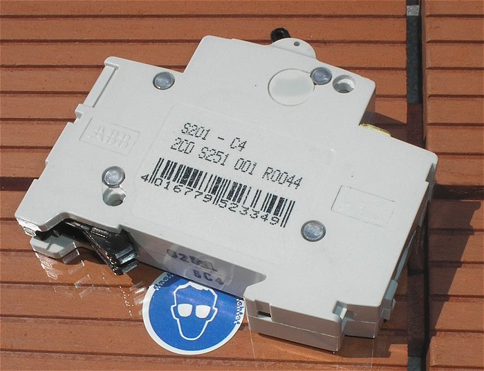 hq1 4x Leitungsschutzschalter LS Automat Sicherung C4 A Ampere ABB S201  EAN 4016779523349
