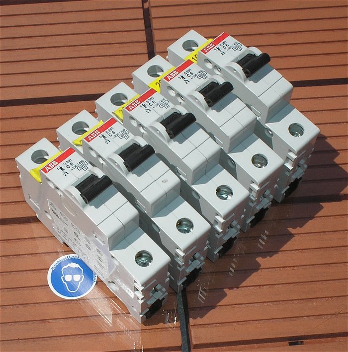 hq 5x Leitungsschutzschalter LS Automat Sicherung C6 A Ampere ABB S201  EAN 4016779464000