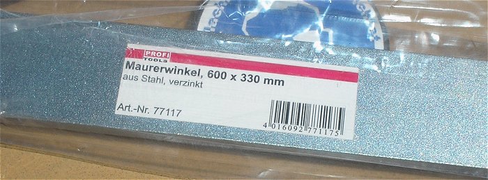 hq6 großer Winkel Bauwinkel 600 x 330mm 60 x 33cm Stahl verzinkt 77117  EAN 4016092771175