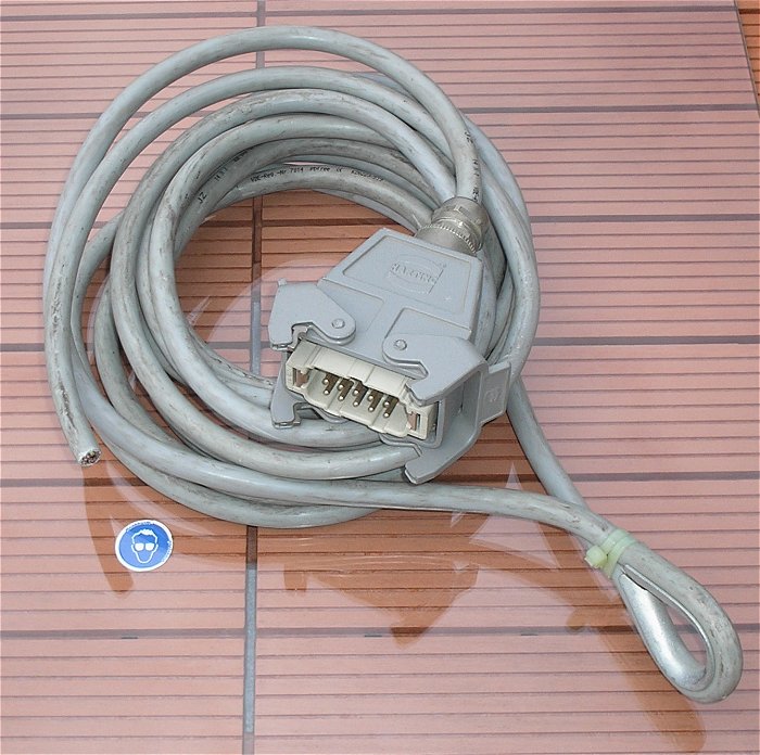 hq ca 5,5m Meter Leitung Kabel JZ 14x1 mit Harting Stecker 10polig male männlich