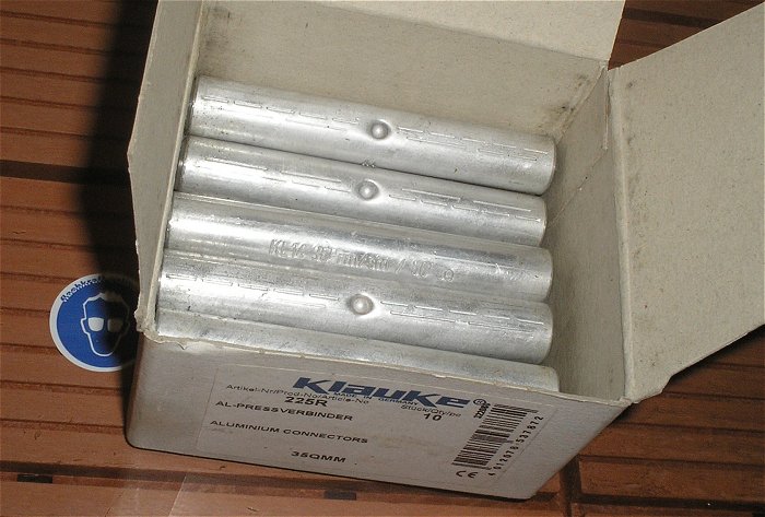 hq2 10x Aluminium Alu Al-Pressverbinder 14-35mm² Klauke 225R EAN 4012078537872