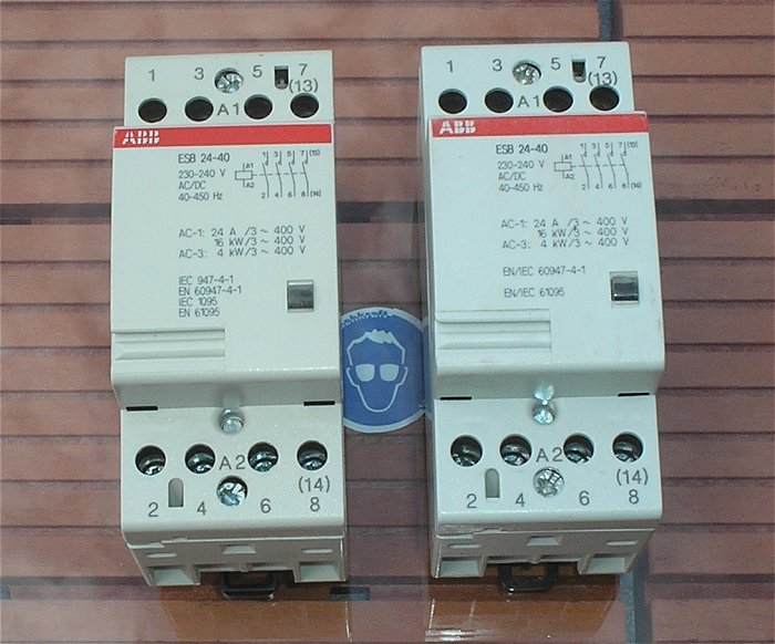 hq1 2x Schütz Installatationsschütz 230V Volt AC DC 4S Schließer ABB ESB 24-40