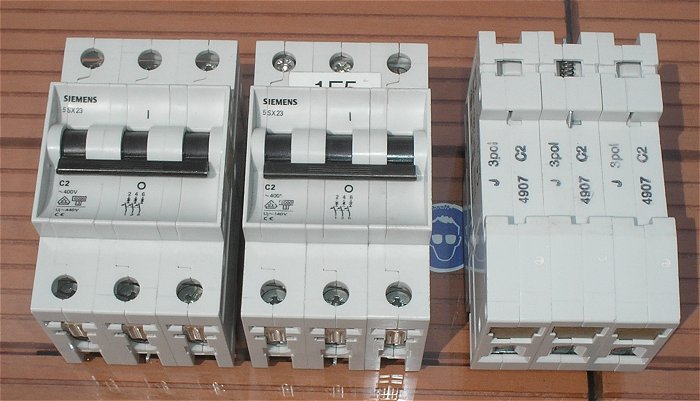 hq1 Leitungsschutzschalter LS Automat Sicherung C2 A Ampere 3polig Siemens 5SX23