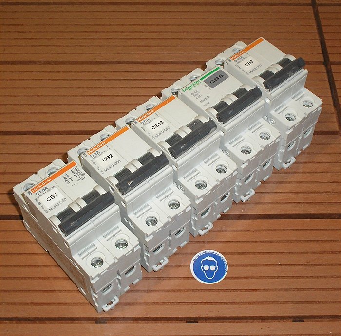 hq 5x Leitungsschutzschalter LS Automat Sicherung 2polig u.a. C1,5 D2 5 13 A Ampere