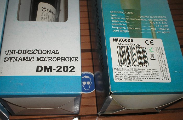 hq2 4x Hand Mikrofon Audio Kabel Mono Klinke 6,35mm DM-202 EAN 5901436731252