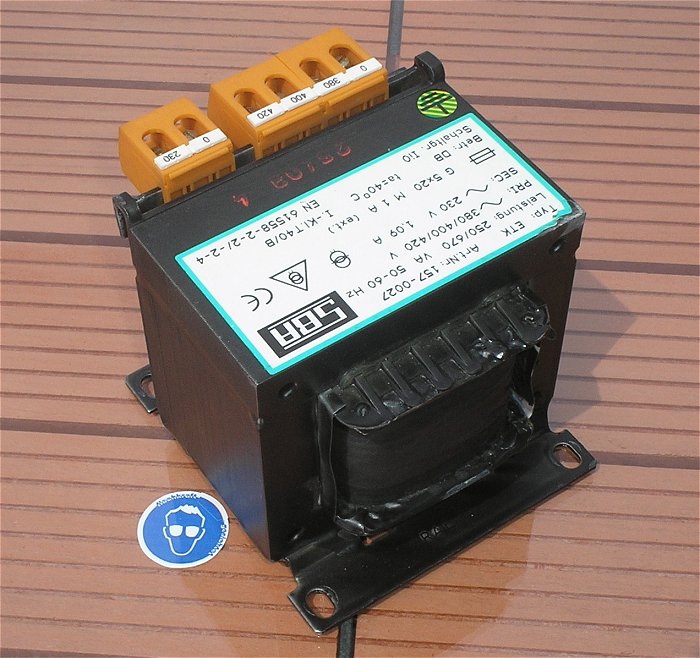 hq1 Trafo Transformator 400V Volt AC auf 230V 1,09A Ampere 250VA SBA ETK