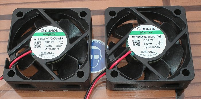 hq2 2x Lüfter Ventilator 12V Volt DC 50x15 Sunon Maglev MF50151VX-1000U-A99