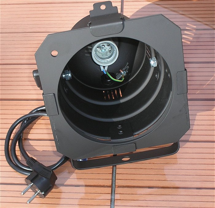 hq2 2x PAR 38 Spot Scheinwerfer Gehäuse schwarz E-27 Sockel Steinigke EAN 4026397414295