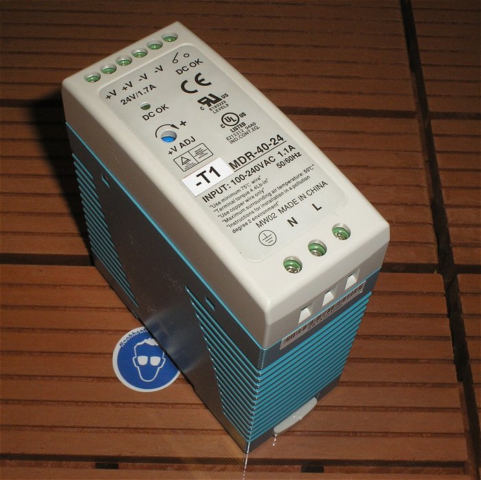 hq Netzteil Schaltnetzteil 230V AC auf 24V DC 1,7A Ampere MW Mean Well MDR-40-24