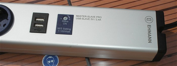 hq2 Schuko Steckdosenleiste 1x Master 7-100W 3x Slave Pro USB Slave 5V 2,4A Ehmann