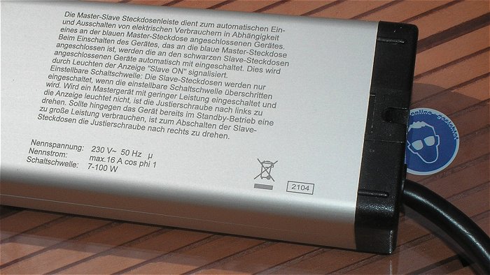 hq4 Schuko Steckdosenleiste 1x Master 7-100W 3x Slave Pro USB Slave 5V 2,4A Ehmann