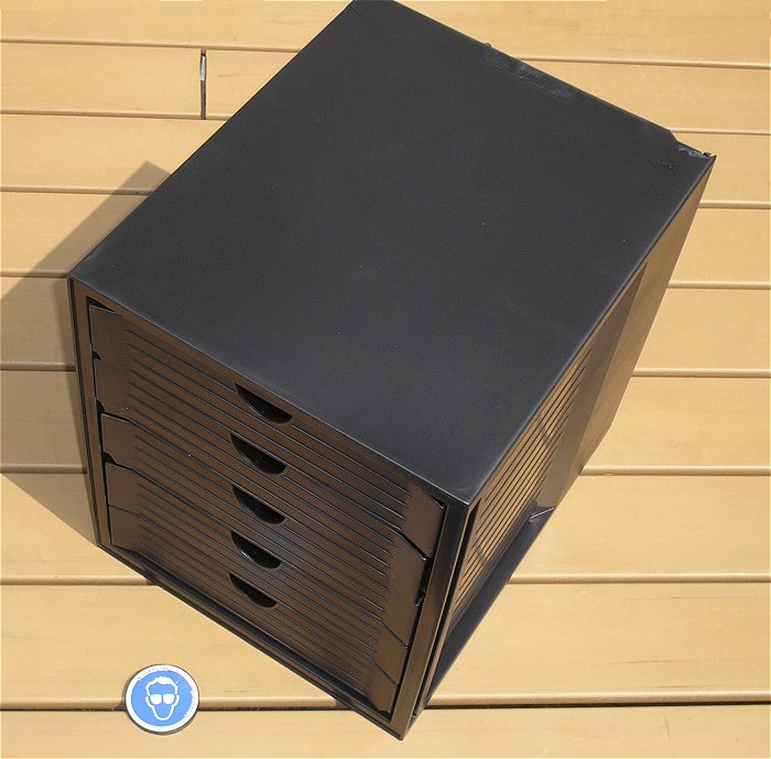 hq Schubladenbox System-Box schwarz DIN C4 5 Schubladen HAN 1450-13 EAN 4012473145047