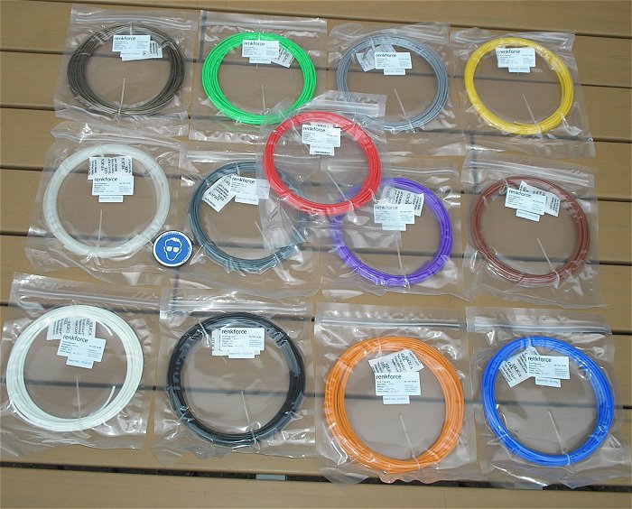 hq PLA Filament Sample Pack Sortiment 2.85mm 2,85mm f. 3D-Drucker ca 1kg mit Karton