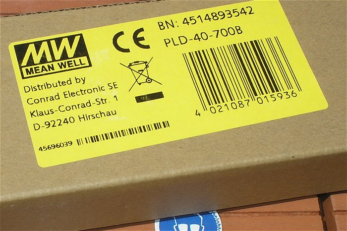 hq2 LED Netzteil 230V AC auf 34-57V 700mA CC Konstantstrom Mean Well EAN 4021087015936