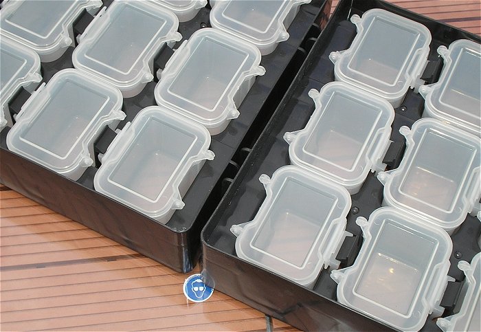 hq4 Sortimentskoffer Sortimentskasten mit 18 Behälter für Gürtel Perel EAN 5410329346478