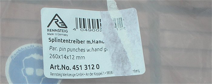 hq1 Splinttreiber mit Handschutz 260 x 14 x 12mm Rennsteig 4513120 EAN 4058785005358