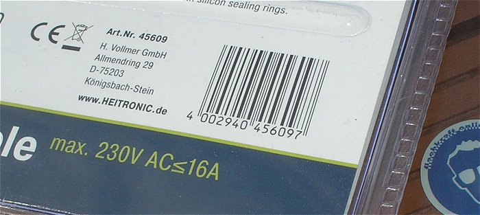 hq3 T-Verbinder für Kabel Rundkabel 230V AC 3 polig Heitronic 45609 EAN 4002940456097