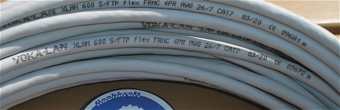 hq1 ca 20m VOKA-LAN XLAM 500 S FTP flex 4PR CAT7 + ca 20m Patchkabel RJ45 CAT6