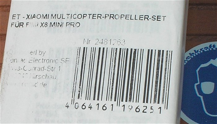 hq1 Multicopter Propeller-Set für X8 Mini Pro Xiaomi 2481263 EAN 4064161196251