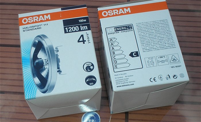 hq3 Leuchtmittel PAR36 12V 100W Osram Halospot 111 G53 41850SP EAN 4050300358604