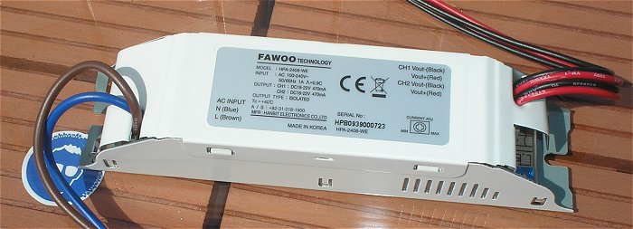 hq1 LED Treiber 230V Volt AC auf 2x 15-22V DC 470mA Fawoo HPA-2408-WE EAN 8809248529654