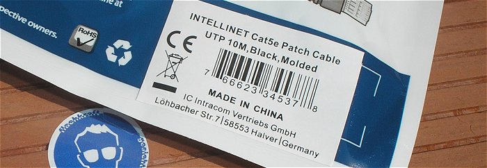 hq1 3x 10m Netzwerkkabel Patchkabel CAT5 CAT5E RJ45 UTP schwarz 766623345378